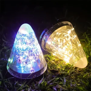 Multicolor Outdoor IP65 Waterproof Hanging Night Lights Cone Shaped Warm White String Lamps for Home Garden Balcony