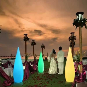 Multicolor Solar LED Floor Standing Lamp with Remote Control IP65 for Christmas Wedding Events Outdoor Decoration