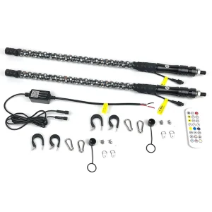 Multicolor Waterproof 12V LED Buggy Whip with RGB Flag Pole Lights