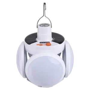 Multifunctional Solar Rechargeable Waterproof Folding LED Camping Light with Display and Adjustable Design