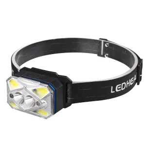 Multifunctional Type C Charging Headlamp Intelligent Sensor Waterproof Outdoor Camping Lamp Rechargeable Head Light
