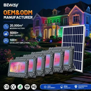 Multipurpose Floodlight RGB Lighting 60 100 200 300 500 800 Watt Efficient LED Solar Flood Lamp