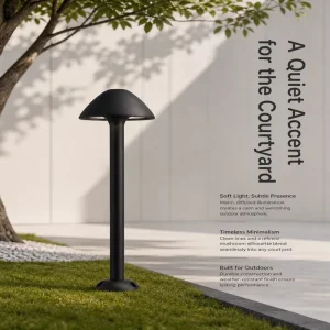 Mushroom Aluminum Tube Bollard Light D38 Die Cast PC Outdoor Garden Path Lamp 0.6M/0.8M Height 12W Villa Landscape Lawn Light