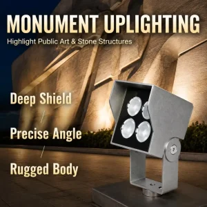 Narrow Beam LED Flood Light RGBW DMX512 IP66 Outdoor Architectural Accent Lighting for Hotel Building Columns Facade and Garden