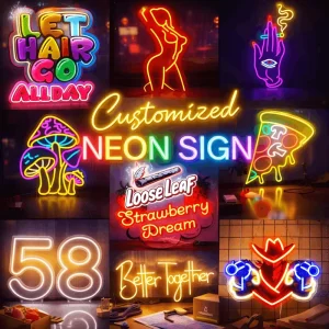 Neon Signs Custom Logo and Name Sign Set Including Led Neon Sign Maker Kit and Battery Pack