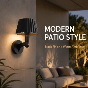 New Design Black Outdoor Wall Sconce LED Wall Mounted Light Weatherproof Lamp for Patio Courtyard Garden Hotel Restaurant Decor