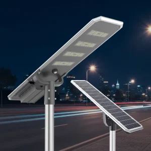 New Design IP66 LED Outdoor 100W Monocrystalline Silicon Solar Street Lights All in One Design LiFePO4 120W Battery System