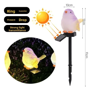 New LED Solar-powered PVC Bird-shaped Ground Spotlight for Gardens Lawns Courtyards; Outdoor Decorative Landscape Lighting