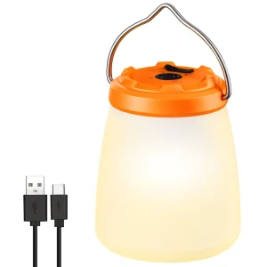 New Outdoor Portable USB Rechargeable Camping Lamp with Hook, Power Display, Built-In Battery, ABS LED Work Light
