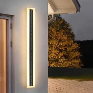 New Outdoor Waterproof LED Solar Strip Wall Light with Polycarbonate Diffuser IP65 Garden Exterior Energy Saving