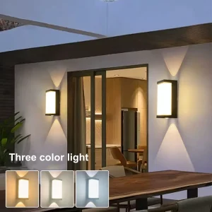 New Outdoor Waterproof Wall Lamp IP65 220V Three color Adjustable Dimming Courtyard Garden Lighting