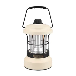 New Retro LED Camping Lamp Portable Outdoor Lighting with Type C Rechargeable IPX6 Waterproof & Dual Light Modes (White Warm)