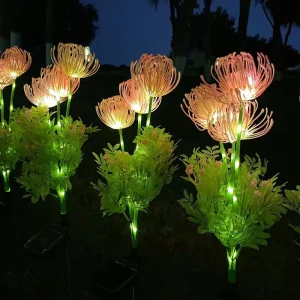 New Solar IP67 LED Artificial Flower Garden Outdoor Decoration Christmas Holiday Lawn Copper Wire Floor Light 5V Pastoral