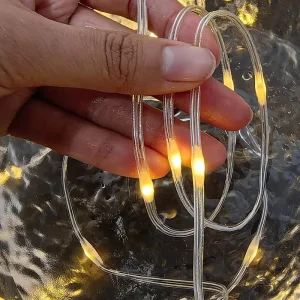 New Solar USB Powered LED Leather Wire String Lights Waterproof Outdoor Garden Christmas Fairy Lights Holiday Party Decor