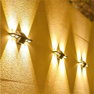 New Solar Wall Lights Outdoor Split Design 8 LED Polysilicon Warm White Solar Wall Light IP65 Waterproof Garden Lamps