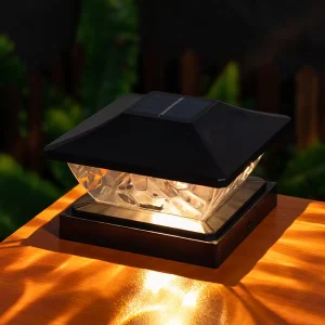 New Type Solar Powered IP44 Waterproof Outdoor Yard Fence Solar Led Post Main Gate Light with CRI 90 360 Beam Angle for Garden