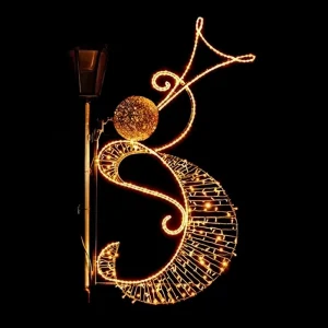New Year’s High Quality 2D Christmas Motif Lights Holiday Outdoor Pole Street Decorative for Weddings and Landscapes