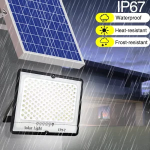 Newest IP65 Waterproof ABS Outdoor LED Floodlight Solar Road Light CRI 95 6000K Daylight Remote Control 2 Year Warranty