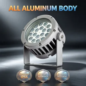 Night Scene LED Floodlights High Bright Aluminum AC220V Building Exterior Projection IP66 Circular Spotlights DMX512 DALI