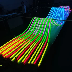 Nightclub DJ Lighting Addressable 360 Neon Flex RGBW Neon Strip DMX Black LED Neon Tube Lights