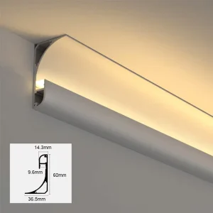 No-Grooving LED Aluminum Alloy Profile Backlight Top Corner Skirting Wall Washer 3-in-1 Light for Home