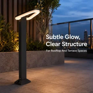 Nordic Minimalist Folding Triangle Silhouette LED Lawn Light, 3000K Exterior Pathway Pillar Sconce for Villa Courtyard