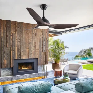 Nordic Style 64 Inch Ceiling Fan with Silent Motor for Living Room and Dining Room