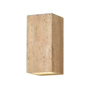 Nordic Travertine Up and Down Wall Lamp Yellow Stone Rectangle Wall Washer Light for Home Living Room Hotel