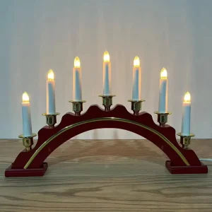 North Europe Five Light Wood Candle Bridge Lamp for Indoor Christmas Atmosphere Lighting Elegant Christmas Light Decoration
