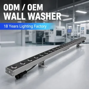 ODM OEM RGBW LED Wall Washer Lamp Dynamic White Segment Control DMX Center Cable Outlet for Sales Office Facade