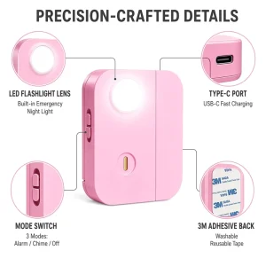 OEM 130DB Rechargeable Magnetic Door Alarm Sensor Wireless Window Security Alert USB Type C Custom Logo Home Travel Anti Theft