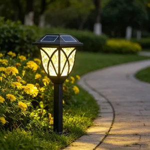 OEM Auto On Off Warm White Glow Solar Pathway Lights Outdoor Decorative Waterproof LED Landscape Lights for Garden Lawn Walkway