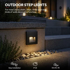 OEM Customized Square 3000K/4000K/5000K IP65 1.6W Aluminum Dimmable Garden Outdoor Steps Lighting Home Decor Luxury Led