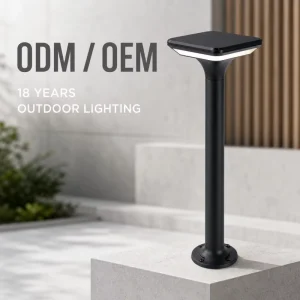 OEM IP65 Customized Sand Black LED Solar Garden Bollard Light 5W 60 80cm Sizes Outdoor Solar Landscape Path Light