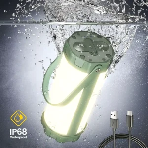 OEM IP68 Waterproof Mini Portable 1200LM Camping Lantern USB C Rechargeable Long Lasting Outdoor Led Camping Light With Sos Mode