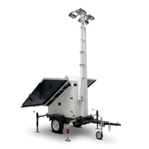 OEM Mobile Solar LED Lighting Trailers with Internal Cable Mast for Temporary Sites
