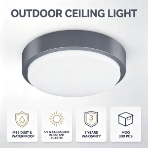 OEM Modern 250mm PC LED Ceiling Lamp for Commercial Project Lighting Manufacturer Supply