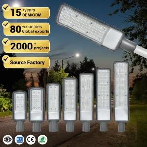 OEM ODM CE RoHS High Brightness IP66 Waterproof Road Highway Project Lighting 20 30 50 100 150 200 300W Outdoor Led Street Light