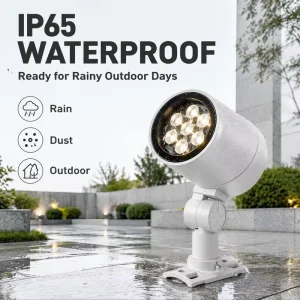 OEM ODM Landscape Flood Light 10W 60W Weather Resistant Housing Tempered Glass Front Cover Curved Arm Mounted LED Spotlight