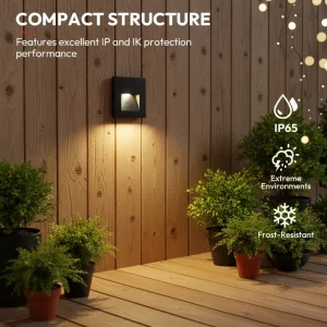 OEM ODM Product White Black Square Aluminum 1.6W IP65 Switch Control Garden External Wall Lamps Led Stair Step Light
