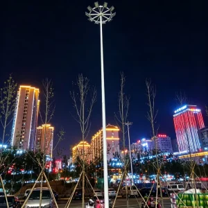 OEM ODM Square Iron Hot Dip Galvanized 18m 25m 30m High Mast Pole Automatic Lifting Stadium Light Pole