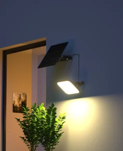OEM V0 Grade Fireproof Material Solar LED Wall Lamp 1500lm Outdoor IP65 PIR Sensor Self-extinguishing for Building Security
