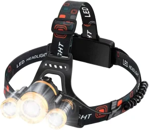 OEM Waterproof 3LED 4-Mode Mining Headlamp for Campsite Hunting