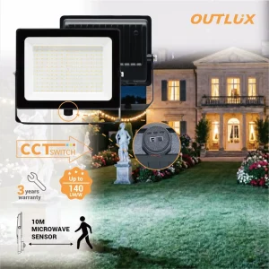 OUTLUX IP65 High Power LED Floodlight Lightweight Wide Flood Villa Garden Lawn Lighting Die Cast Aluminum Housing Outdoor