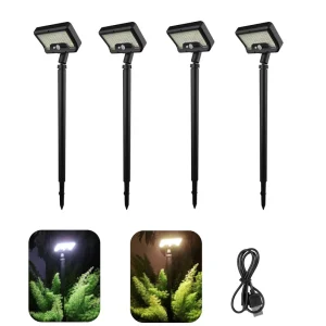 OVO-031 Adjustable Solar LED Spotlight 360 Degree Rotatable Head 45 Degree Up Down Tilt Outdoor Garden Yard Landscape Lighting