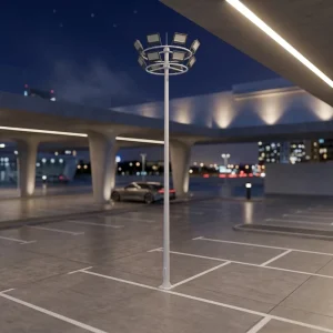 Octagonal Conical High Mast Light Pole with Custom Thickness for Outdoor Road Interchange Lighting