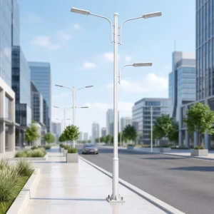 Octagonal Street Light Pole Conical Lamp Post Q235 Hot Dip Galvanized 6 to 12m Custom Height