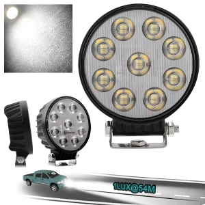 Offroad 4×4 Vehicle 4.3 Inch Round Flood 24V 12V IP68 69K Waterproof 36W 3600 Lumens LED Work Light for Tractor Heavy Duty Truck