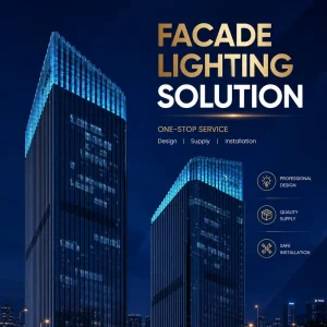 One stop Exterior Lighting System Design Exterior LED Serial Light Customization Facade Lights for Buildings Externals