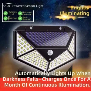 Outdoor 100 LED Solar Light Motion Sensor Waterproof Polycarbonate Garden Decoration Street Lights Solar Powered Lantern Wall